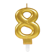 Candle Number 8  Gold